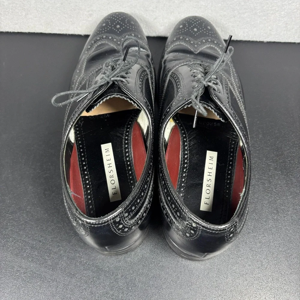 Florsheim Lexington Men's Wingtip Oxfords Black Leather Brogue Dress Shoes 8.5 D